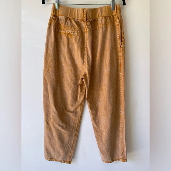 NWT YFB Pants Gold Acid Wash ButtonFly Elastic Waistband high rise pants size L - Picture 6 of 12